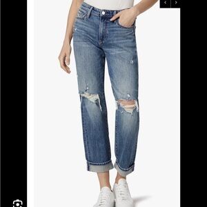 Joe’s JeansNiki Mid Rise Boyfriend Distressed Jeans in Balboa Wash